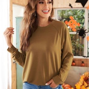 Brown Crewneck Pullover Sweatshirt